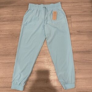 Albion Fit Destination Joggers Aqua Blue M NWT Athletic Workout Athleisure Pants